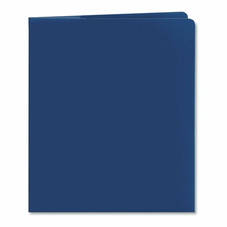 Smead Two Pocket File Folder, Leatherette, Blue, PK25 87982